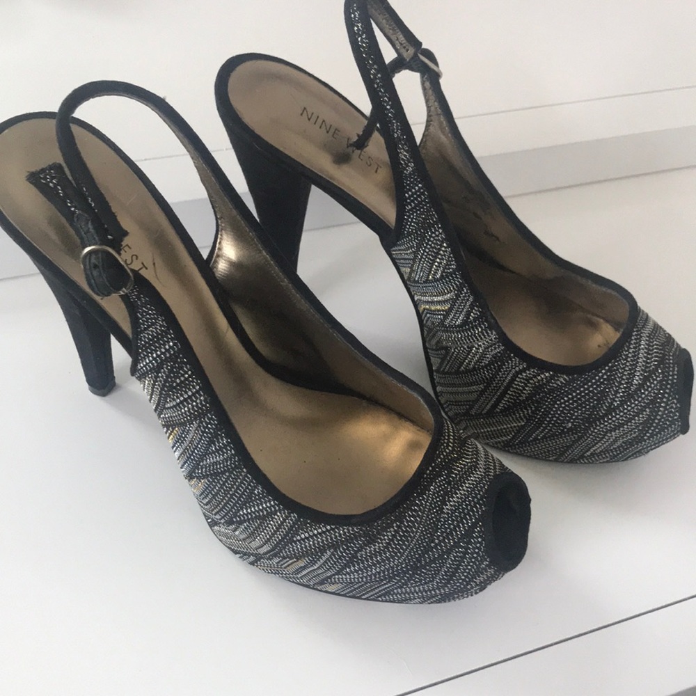 High heel peep toe shoes